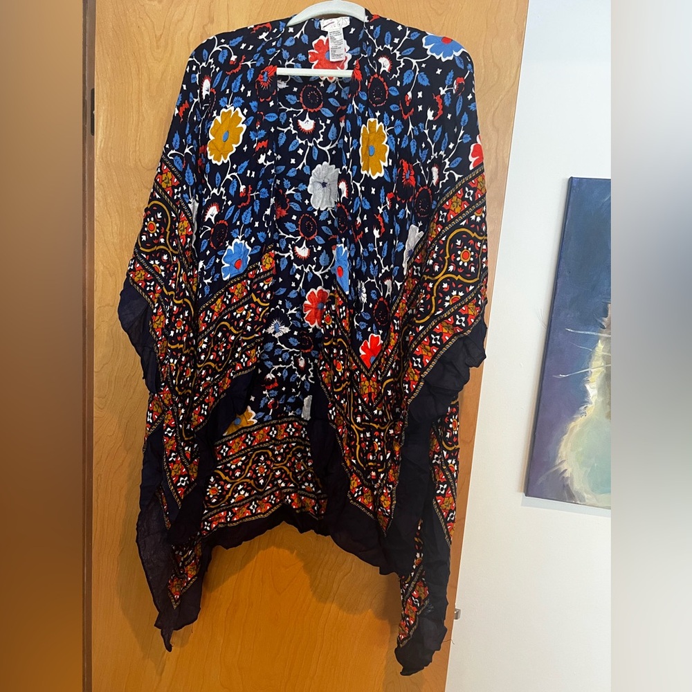 Free People Multicolor Floral Kimono Top